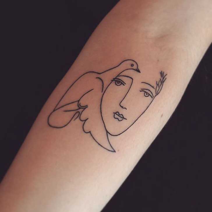 Famous Line Tattoo Artist : Tatuajes inspirados en obras de picasso que todos sus