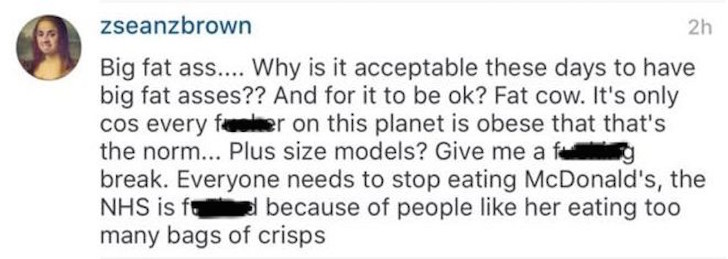 Le dijeron “vaca gorda” por Instagram y ella respondió de una forma que sacó aplausos - Imagen 2
