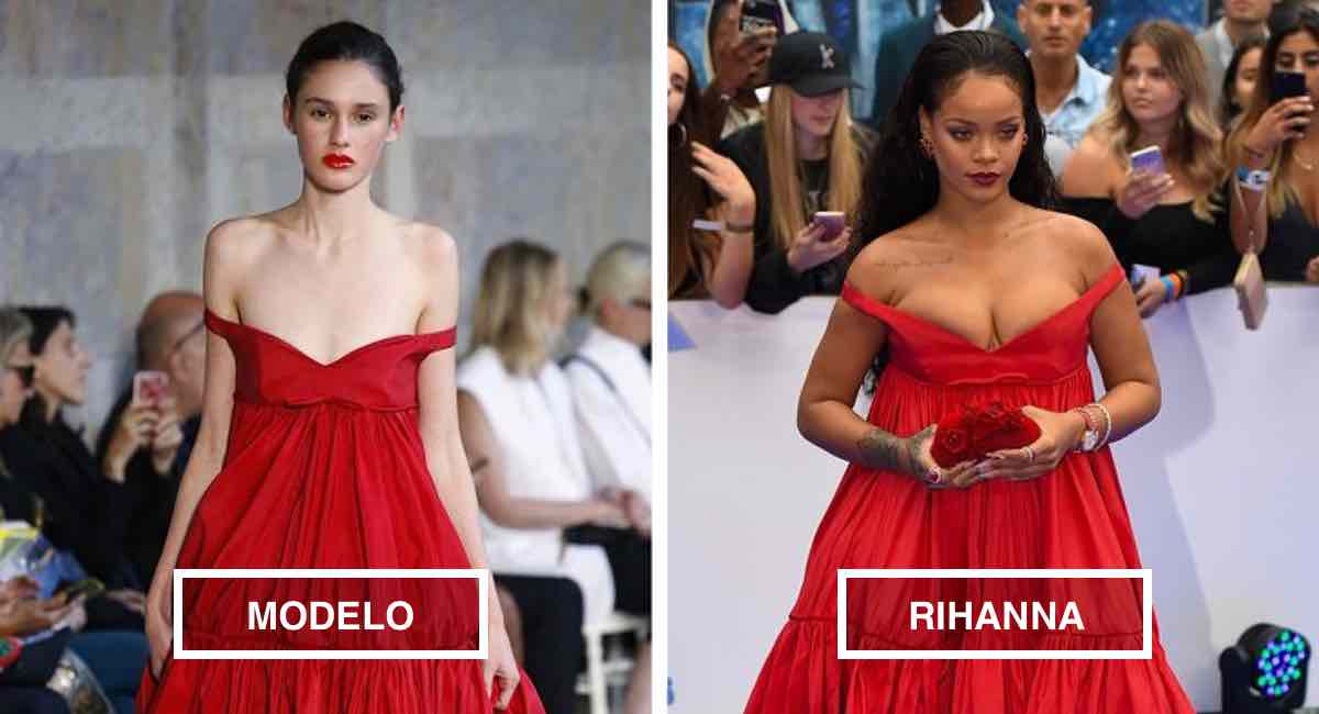 21 tenues de défilé qui sont bien différentes portées par les célébrités. Kim Kardashian arbore fièrement ses courbes