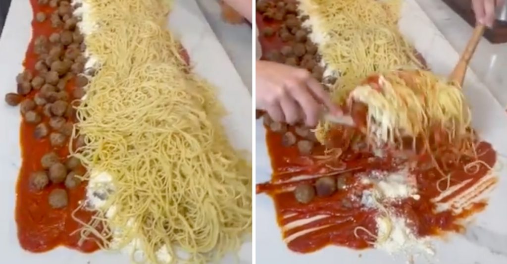 Mujer mostró su extraña forma de preparar fideos: Lo revuelve todo en