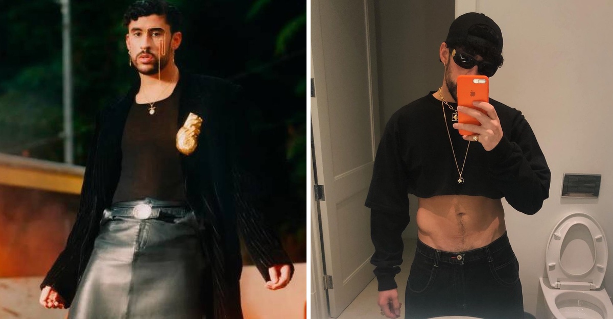 Bad Bunny llama la atención con crop top que muestra su abdomen. Enseña que  la ropa no tiene género | Upsocl